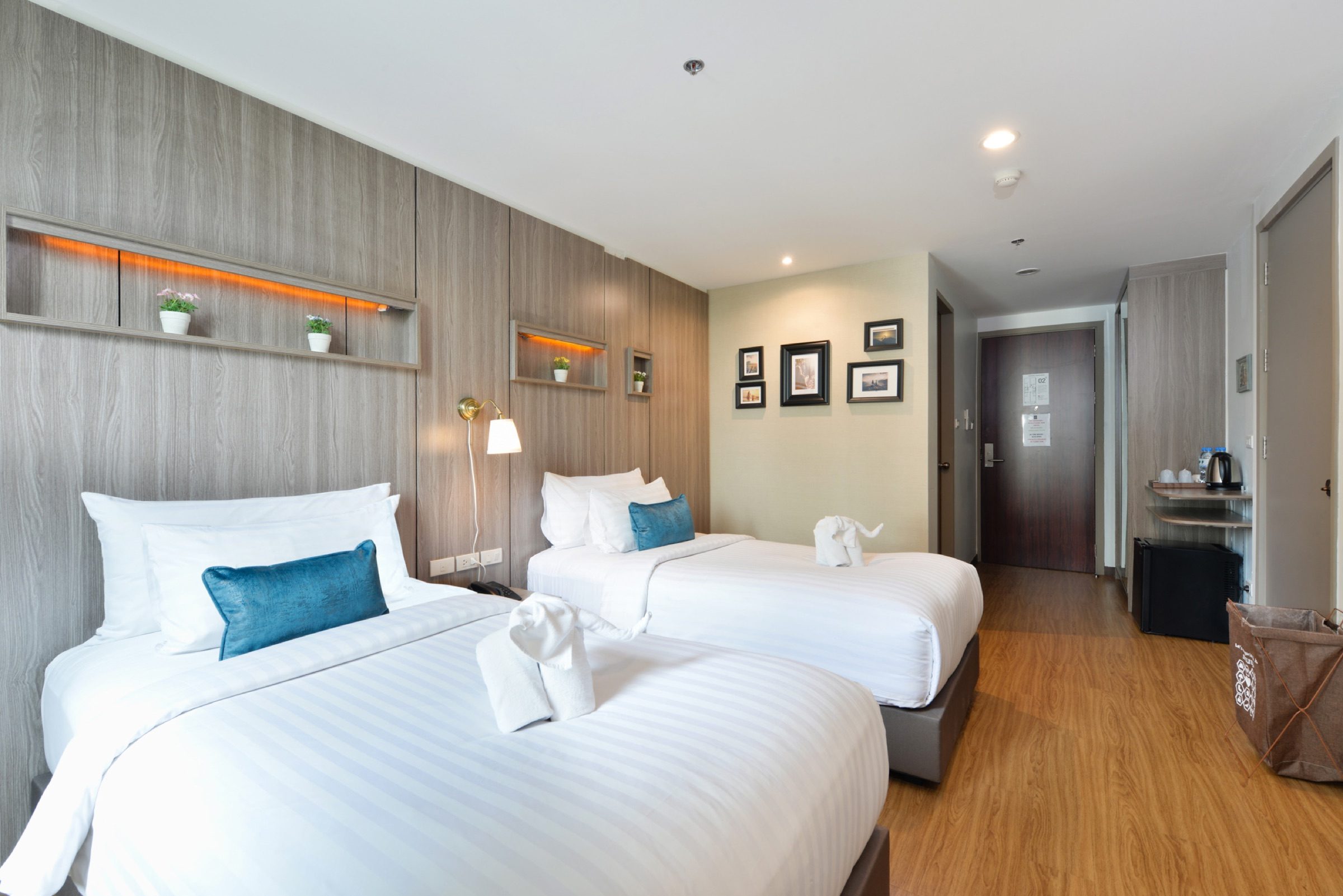One of the twin rooms at StayAt Bedever, with two single beds